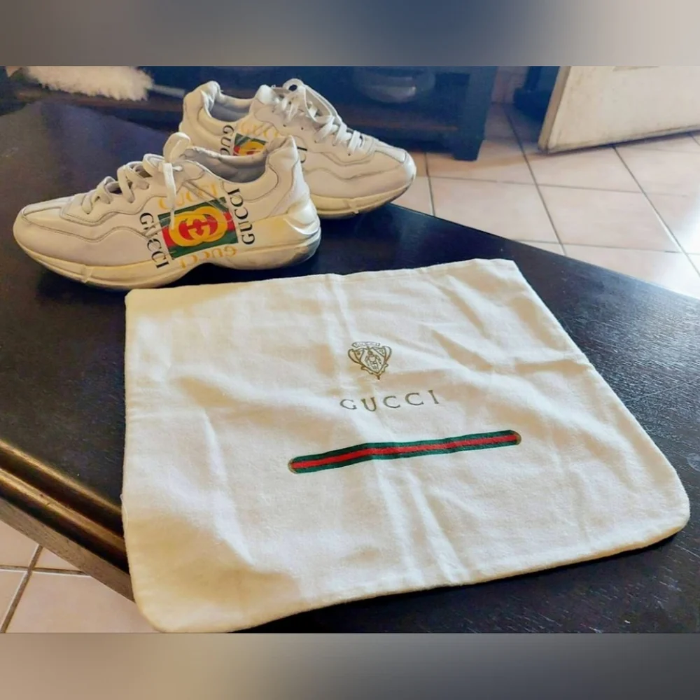 Gucci Rython Sneakers Size 10 - Picture 1 of 9
